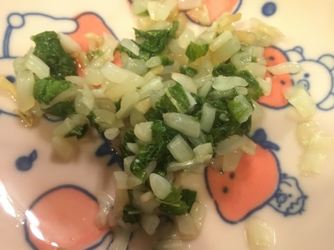 【離乳食】もやしと水菜の和え物